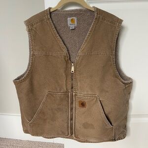 Carhartt V26 Sherpa Fleece Lined Duck Canvas Workwear Vest